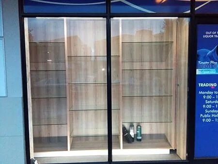 Wine display wall and chilled shelving, Gauteng retail interior