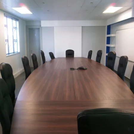 Custom large-format boardroom table, Boundless Parkmore Sandton — Wito Projects Johannesburg