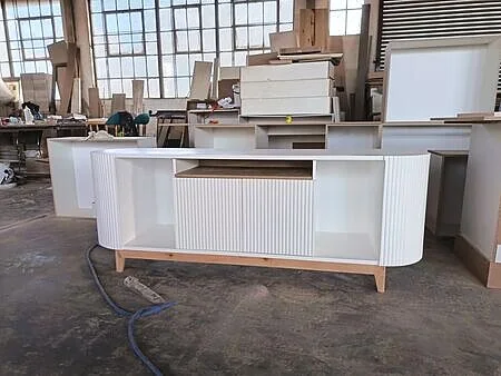 Credenza and TV stand in matching joinery, Roodepoort living area