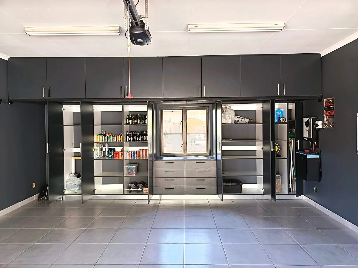 Meyersdal garage: floor-to-ceiling custom storage cupboards, Alberton