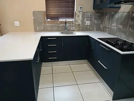 Detail of soft-close cabinetry and durable worktops, Fourways Johannesburg