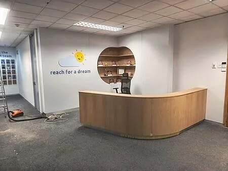Reception desk and waiting area, Reach for a Dream, Rosebank Johannesburg
