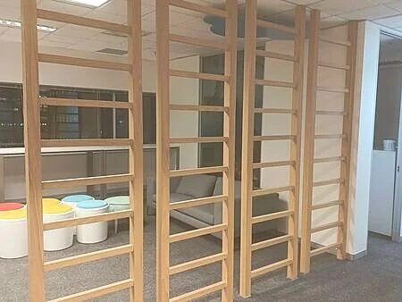 Oak screen partition in premium office near Rosebank Johannesburg