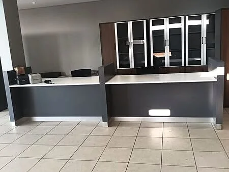 Custom enquiries desk with branding, Olifantsfontein Tembisa